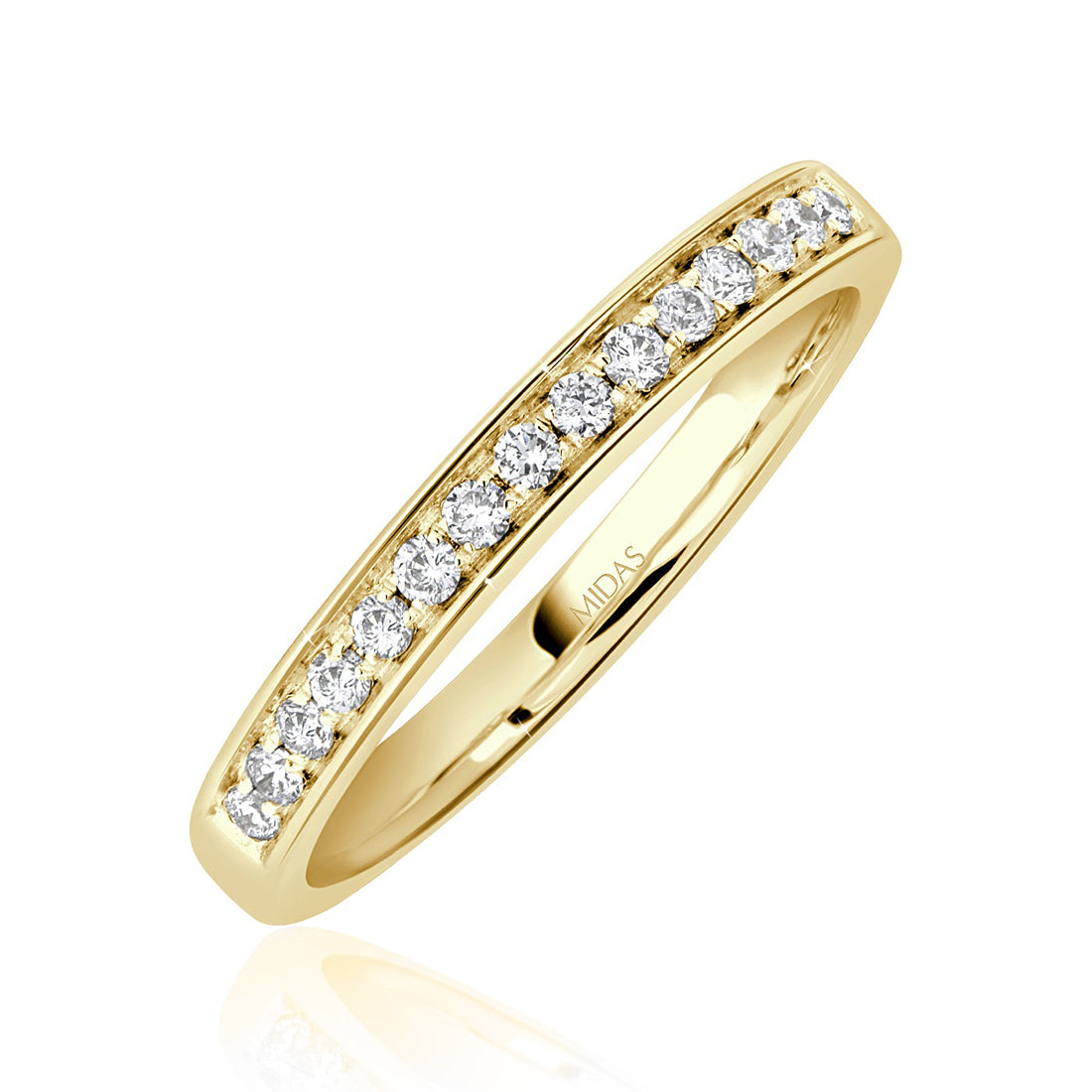 Round Cut Diamond Channel Set Slim Eternity Wedding Band