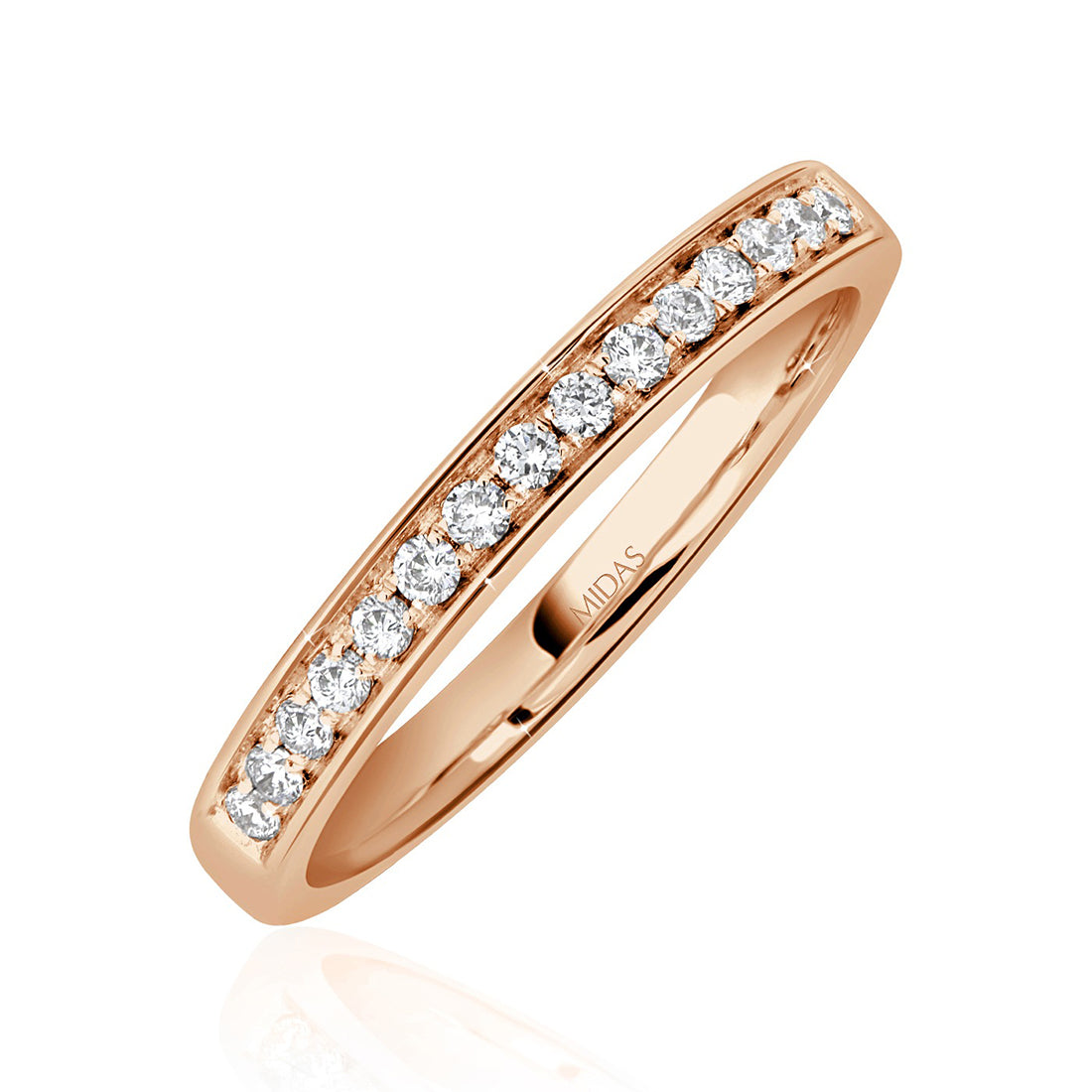 Round Cut Diamond Channel Set Slim Eternity Wedding Band