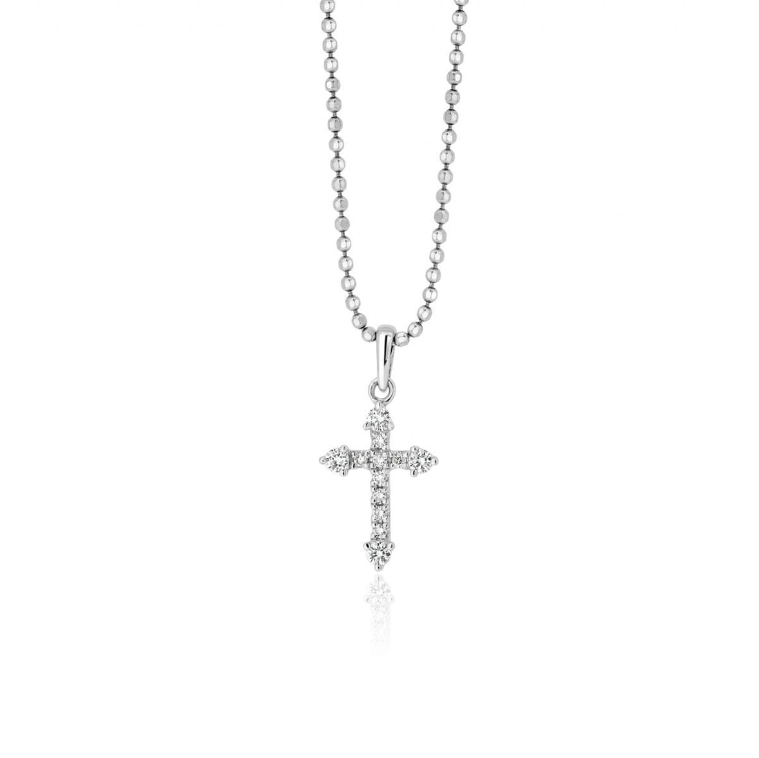 Gold Round Diamond Petite Cross