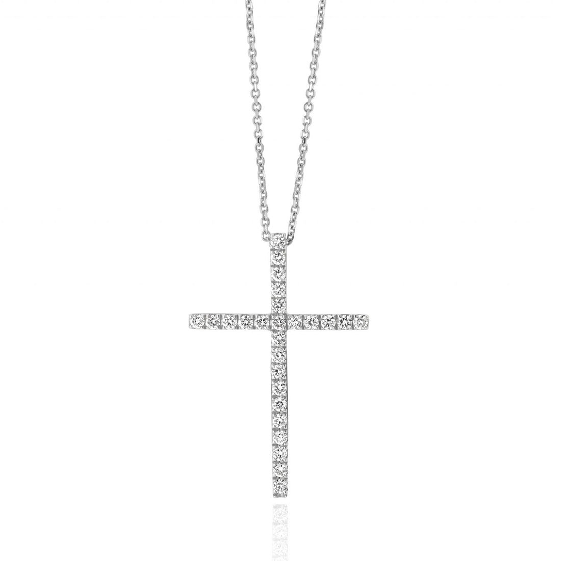 Single Row Diamond Cross Pendant
