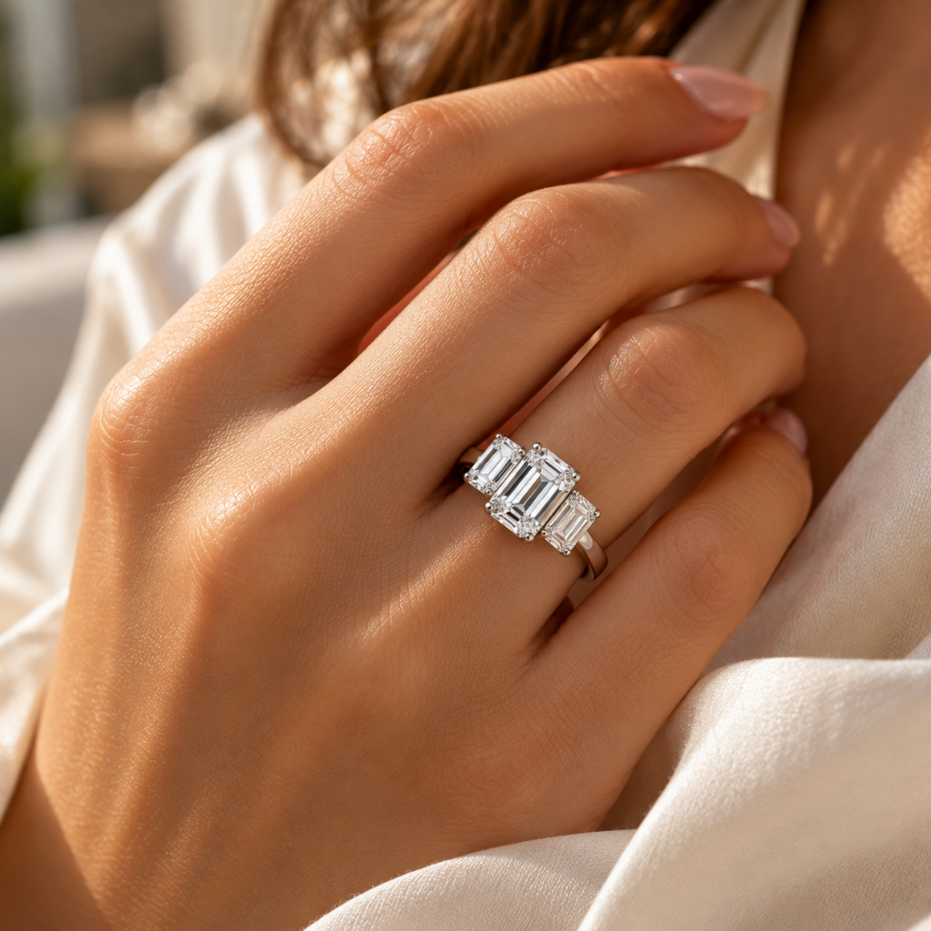 How to Choose the Perfect Emerald Cut Trilogy Ring for a Super Saturday Sale?