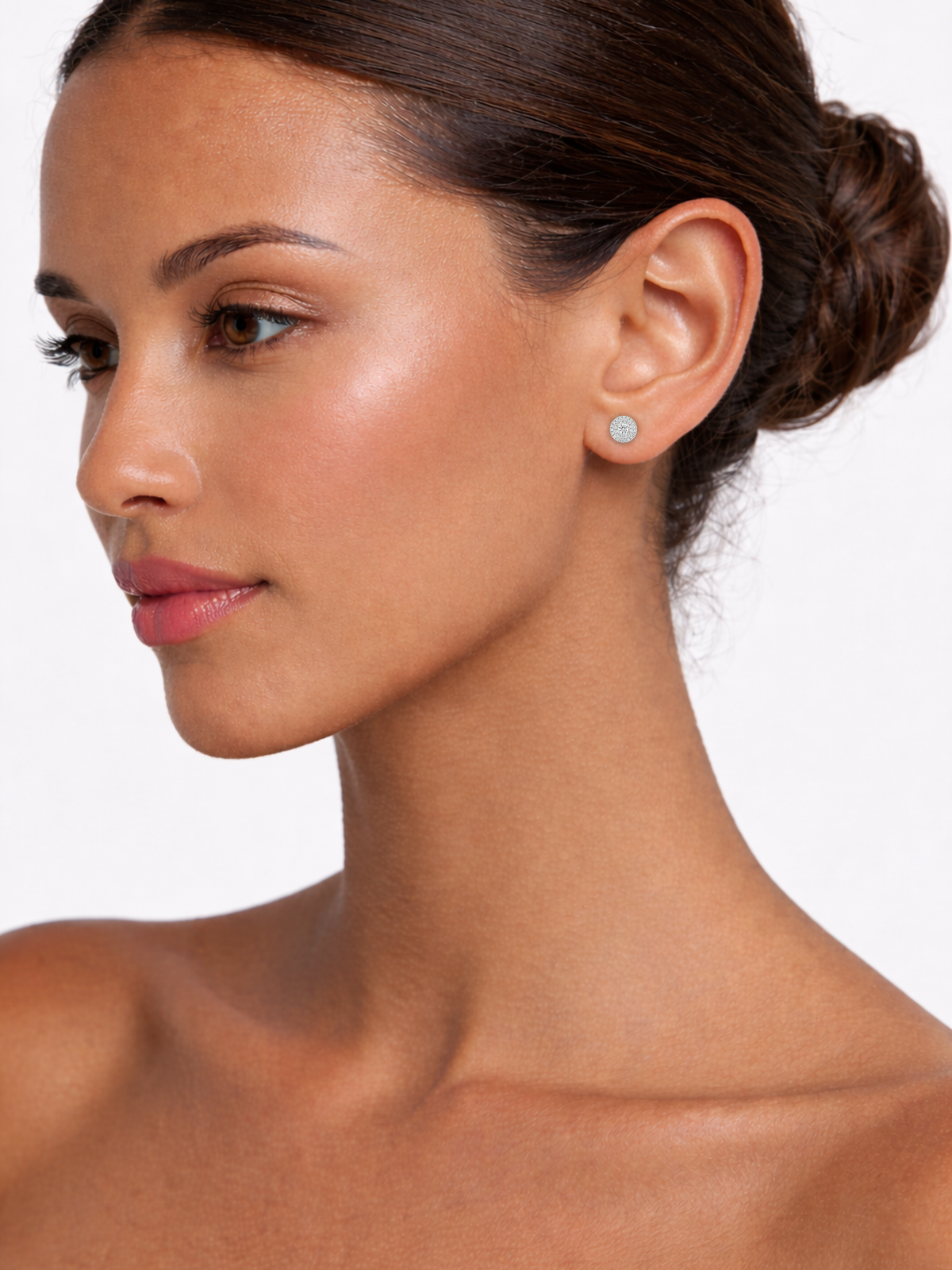 Round Brilliant Double Halo Stud Diamond Earrings