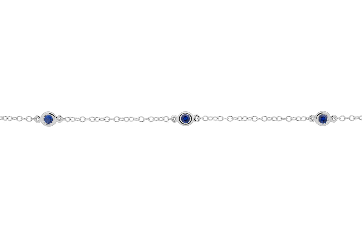 Floating Sapphire Bezel Set Bracelet