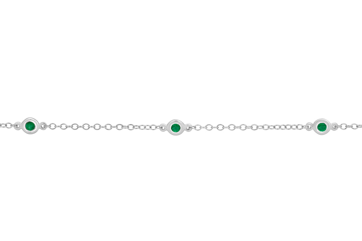 Floating Emerald Bezel Set Bracelet