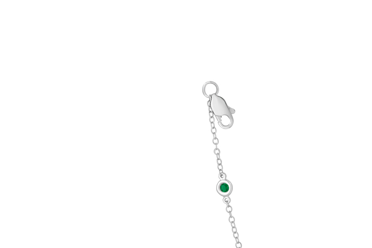 Floating Emerald Bezel Set Bracelet