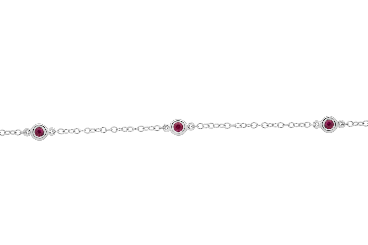 Floating Ruby Bezel Set Bracelet