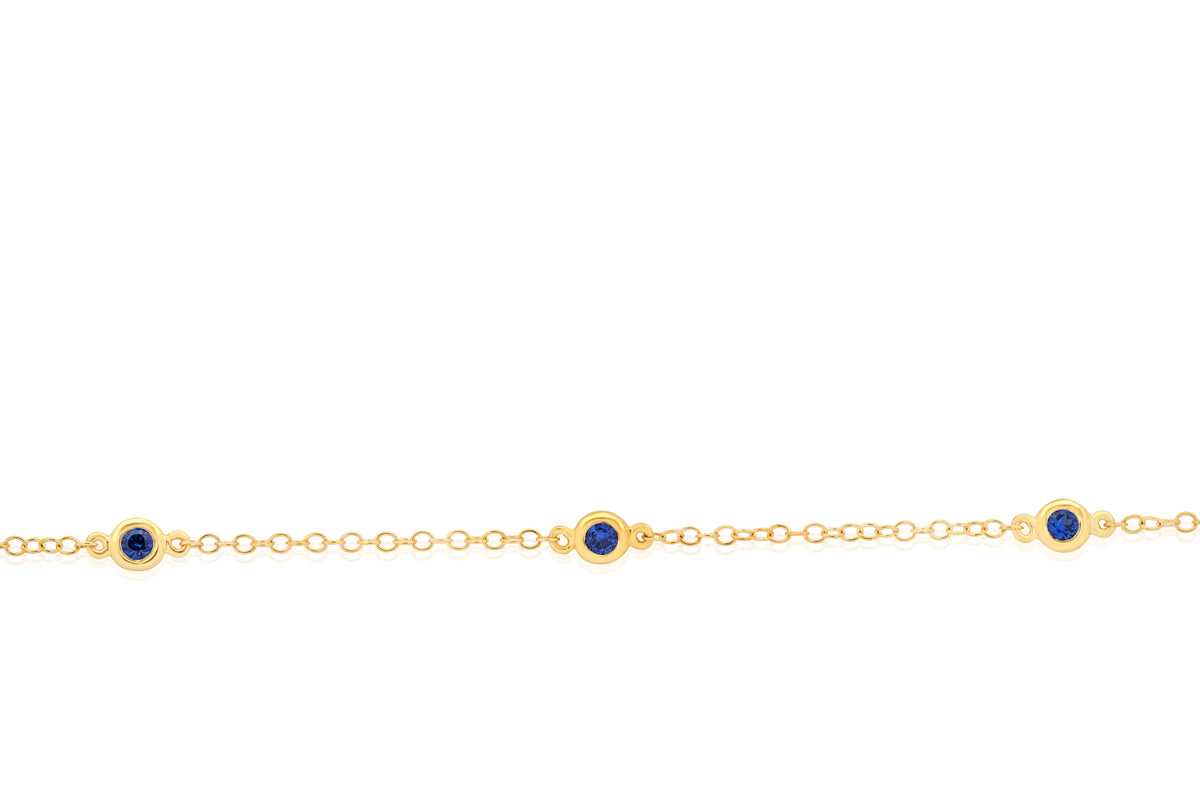 Floating Sapphire Bezel Set Bracelet