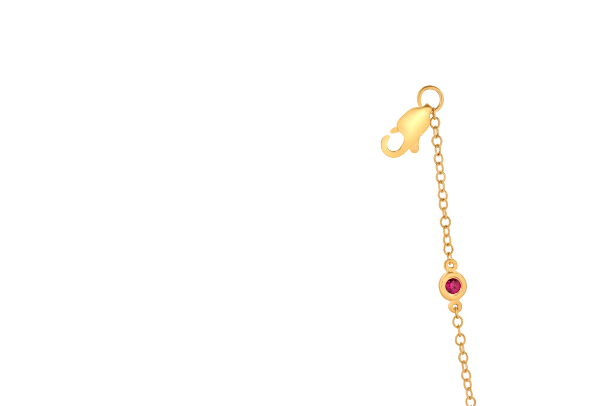 Floating Ruby Bezel Set Bracelet