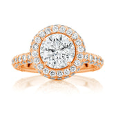 LG Round Brilliant Cut with Domed Micro Pavé Halo Engagement Ring