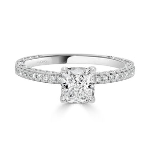 LG Classic Cushion Cut 3 Side Diamond Engagement Ring