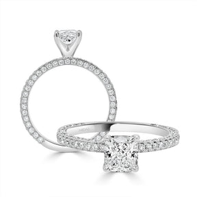 LG Classic Cushion Cut 3 Side Diamond Engagement Ring