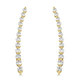 Round Brilliant Diamond Linear Drop Earrings