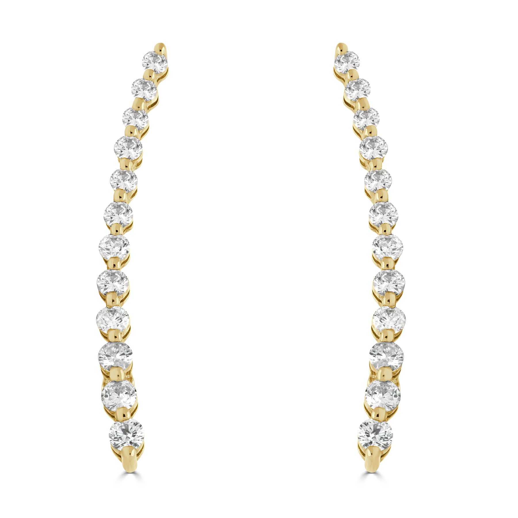 Round Brilliant Diamond Linear Drop Earrings