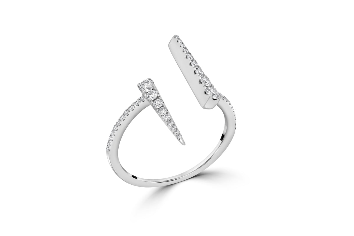 Diamond Tapered Open Design Ring