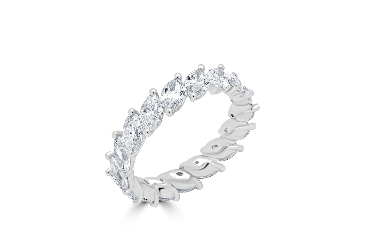 Marquise Cut Diamond Wedding Band