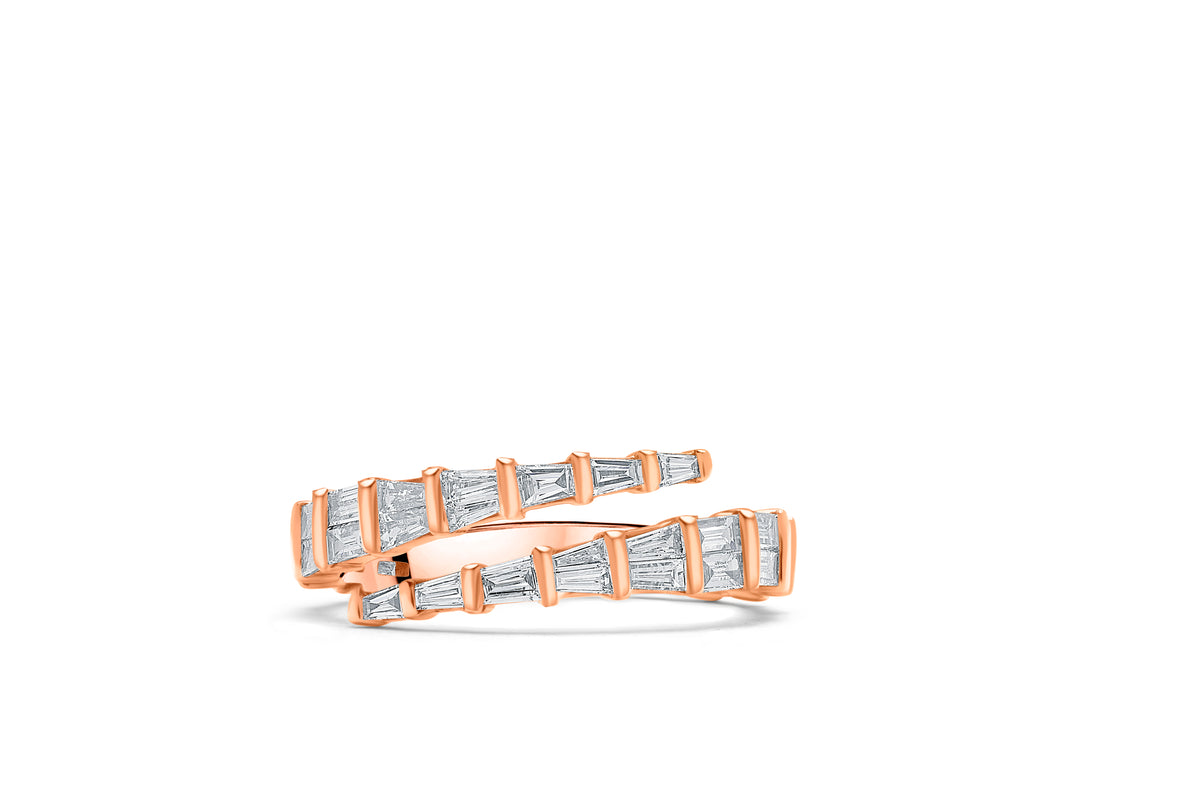 Baguette Single Wrap Design Ring