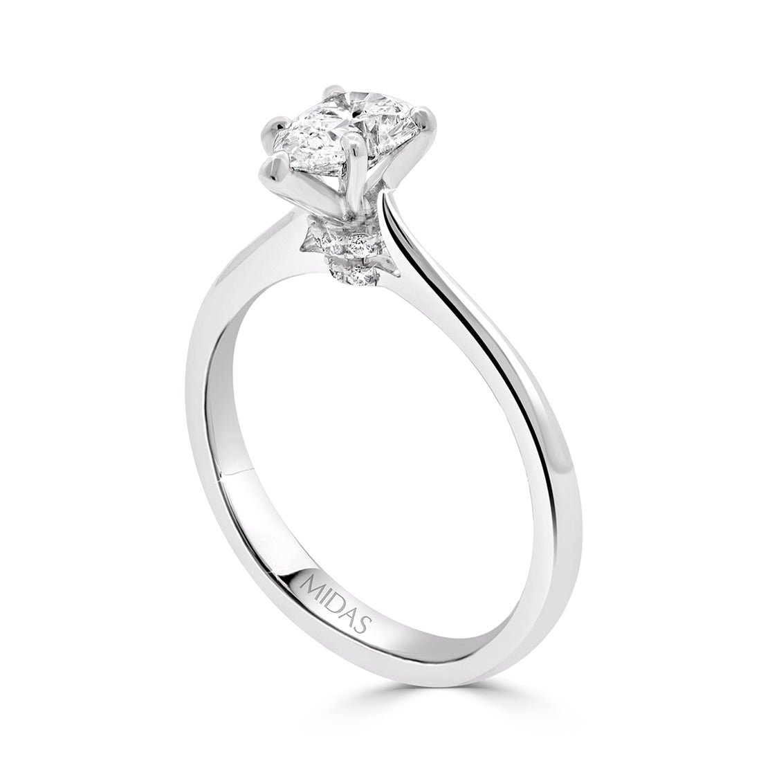 LG Pear Cut Solitaire Diamond Engagement Ring