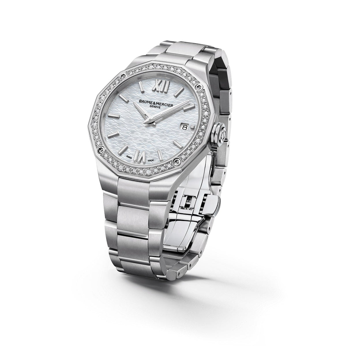 Riviera Quartz Watch, Date Display, Diamond-Set - 36mm