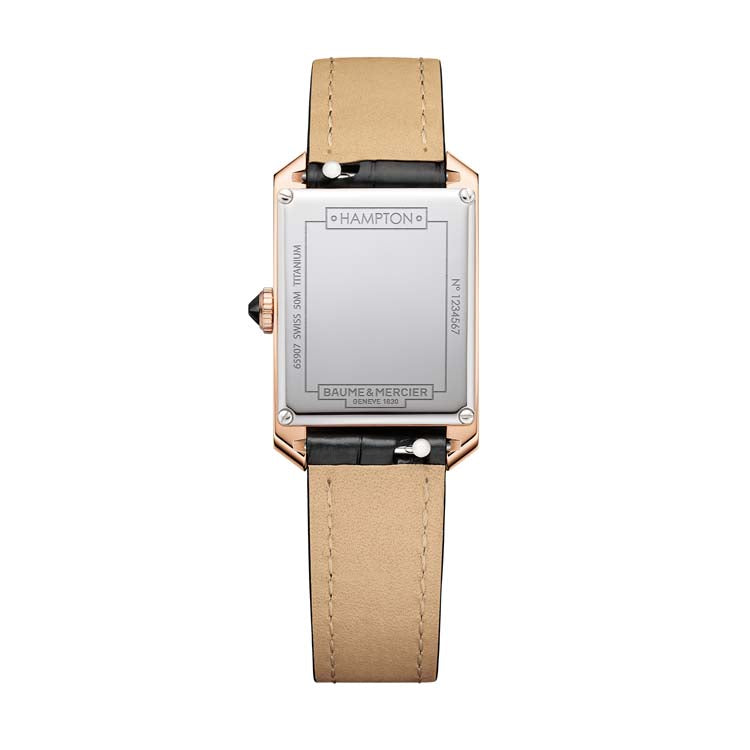 Hampton 10752 Quartz 18K Pink Gold Titanium Women's Watch 35 x 22mm