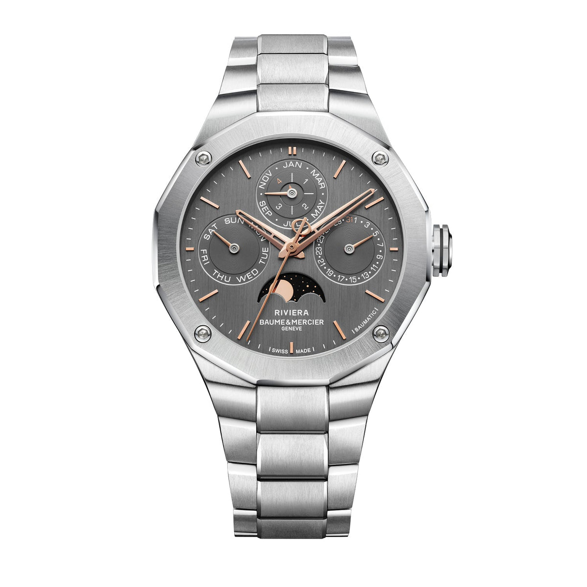 Baume & Mercier Riviera 10786 Automatic, Perpetual Calendar Unisex Watch 40mm