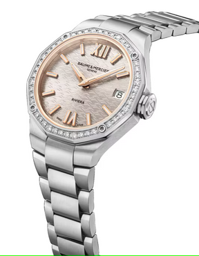 Riviera 10796 Quartz, Date Display, Diamond Set Women's Watch 33mm