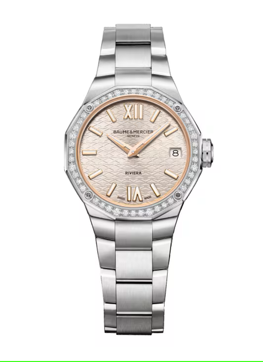 Baume & Mercier Riviera 10796 Quartz, Date Display, Diamond Set Women's Watch 33mm