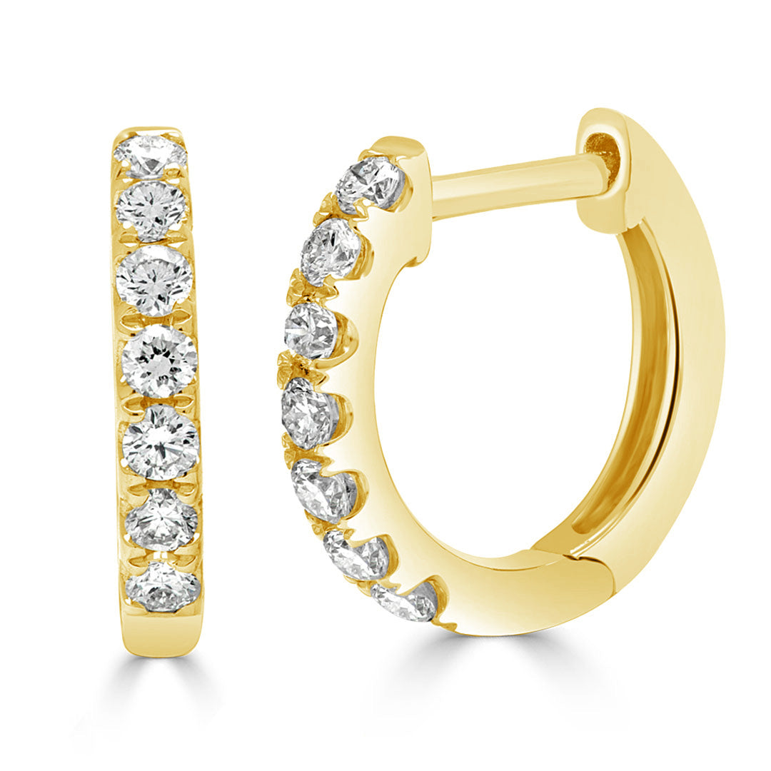 Round Brilliant Diamond Huggie Earrings