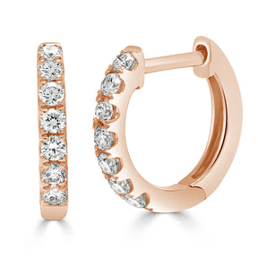 Round Brilliant Diamond Huggie Earrings