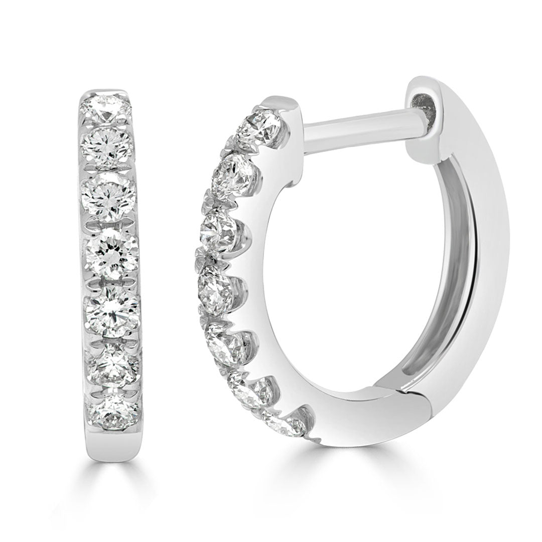 Round Brilliant Diamond Huggie Earrings