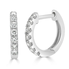 Round Brilliant Diamond Huggie Earrings