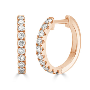 Round Brilliant Diamond Half Eternity Huggie Earrings