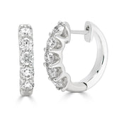 Classic Diamond Hoop Earrings in White Gold