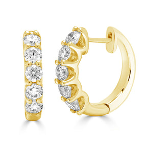 Round Brilliant Diamond Huggie Earrings