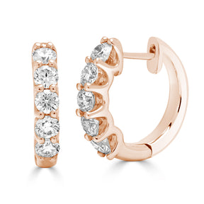 Round Brilliant Diamond Huggie Earrings