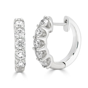 Round Brilliant Timeless Diamond Huggie Earrings