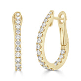 Diamond Hoop Earrings in Yellow Gold