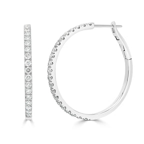 Round Cut Diamond Hoop Earrings