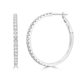 Round Brilliant Diamond Sleek Hoop Earrings