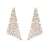 Baguette and Princess Cut Statement Diamond Drop Earrings