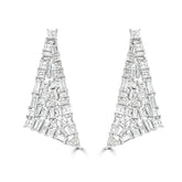 Baguette and Princess Cut Statement Diamond Drop Earrings