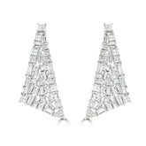Baguette and Princess Cut Statement Diamond Drop Earrings