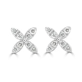 Floral Grace Round Diamond Studs