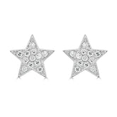 Round Brilliant Pavé Star Diamond Earrings