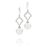 South Sea Pearl & Diamond Filigree Earrings