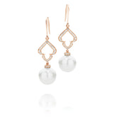 Filigree Diamond and Australian South Sea Pearl Drop Earrings