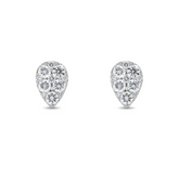 Round Brilliant Cluster Teardrop Diamond Earrings