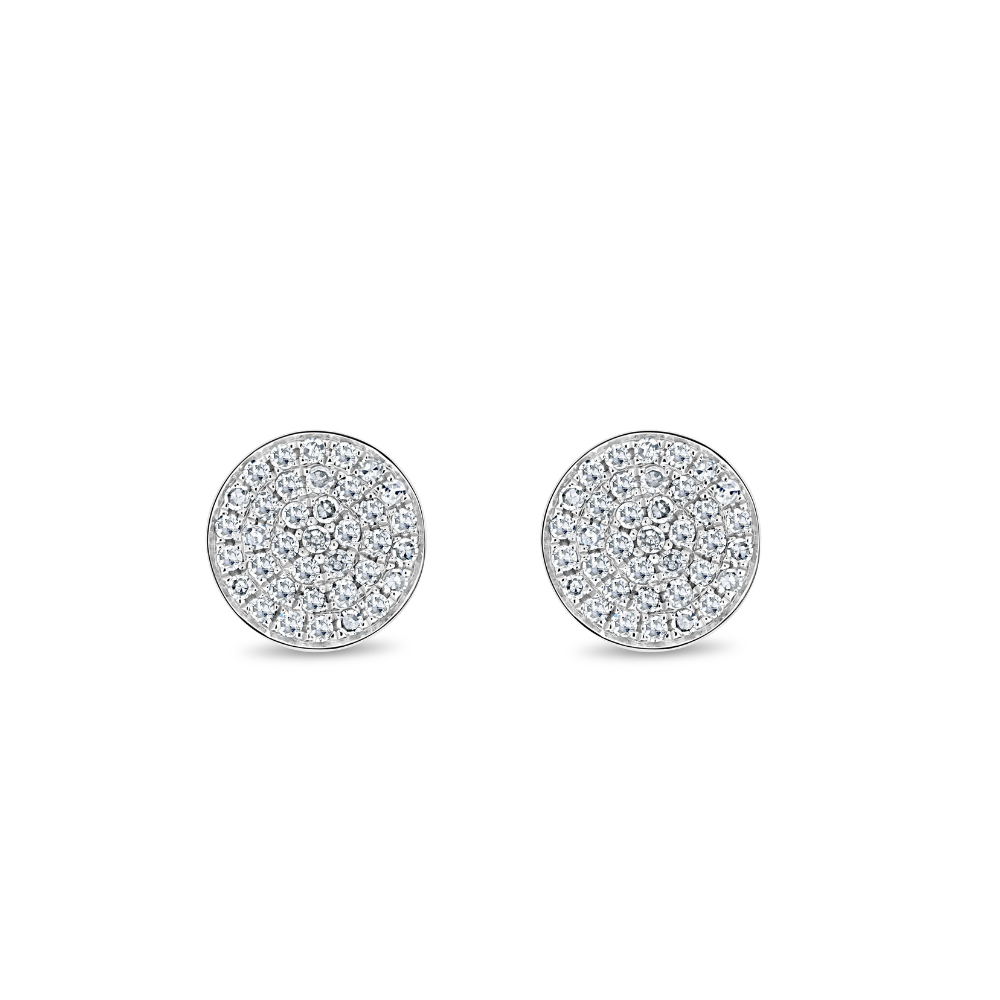 Round Brilliant Pavé Diamond Earrings