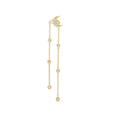 Round Brilliant Diamond Moon and Star Drop Earrings