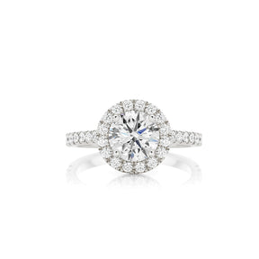 LG Pavé Halo Round Brilliant Cut Diamond Engagement Ring