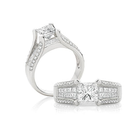 Princess Cut Channel Set Diamond Engagement Ring